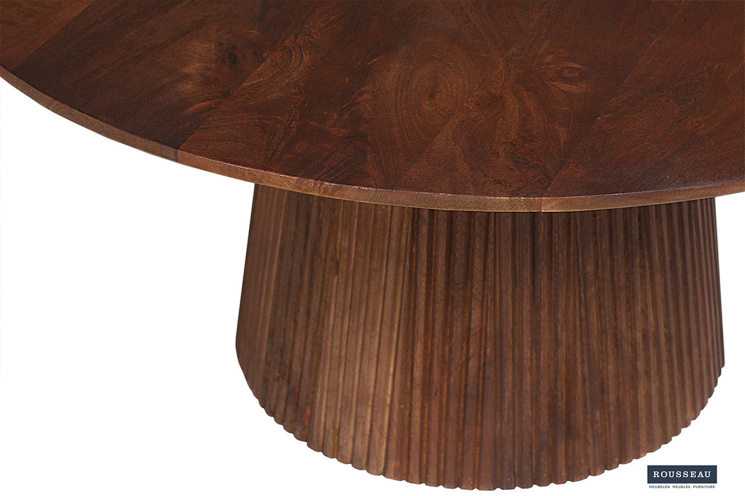 Salontafel 'Miguel' 80 cm Rond Mango hout Lichtbruin (2c)