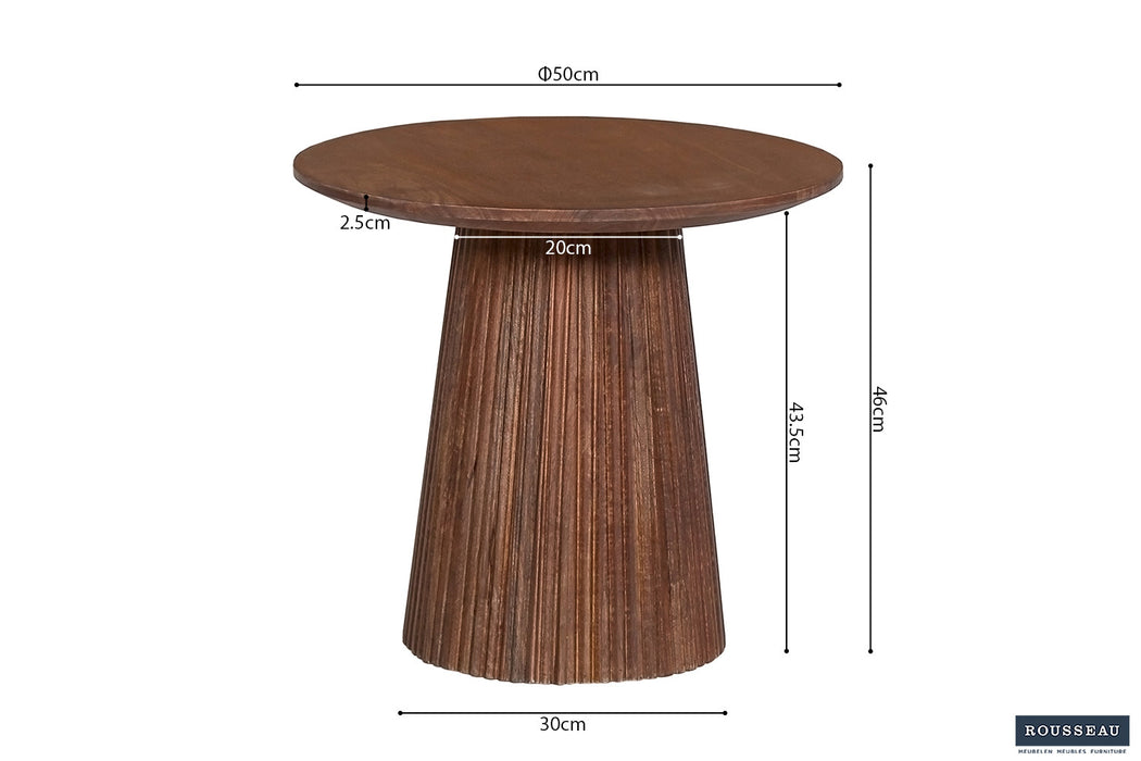 Salontafel 'Miguel' 50 cm Rond Mango hout Lichtbruin (2c)