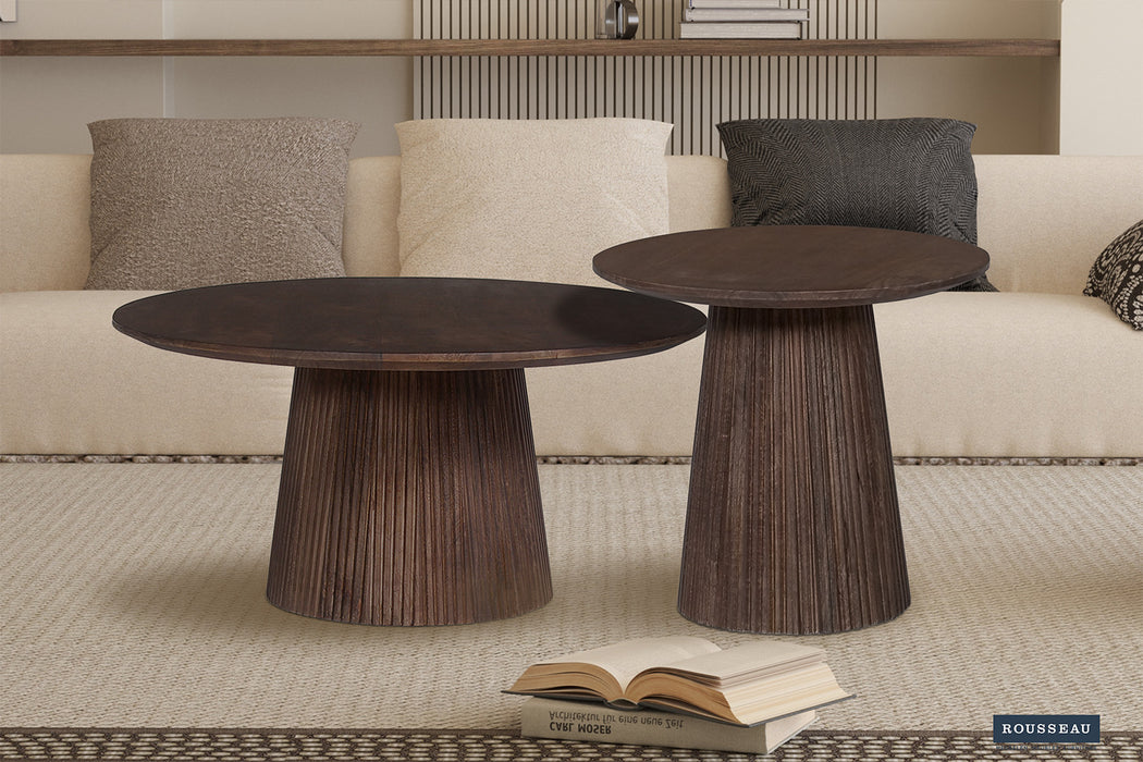 Salontafel 'Miguel' 50 cm Rond Mango hout Donkerbruin (2c)