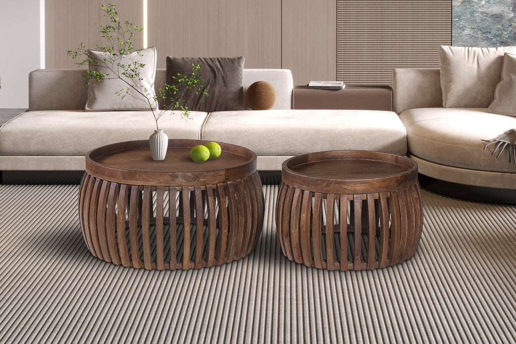 Salontafel 'Corry' 2-delige set Mango hout Lichtbruin (1c)