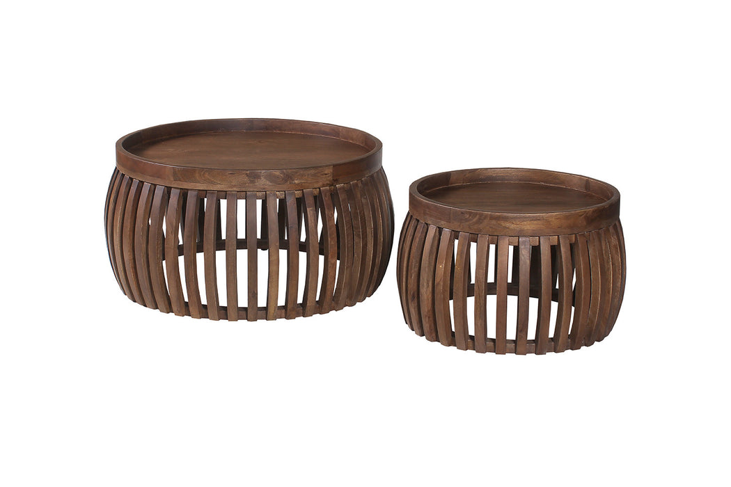 Salontafel 'Corry' 2-delige set Mango hout Lichtbruin (1c)