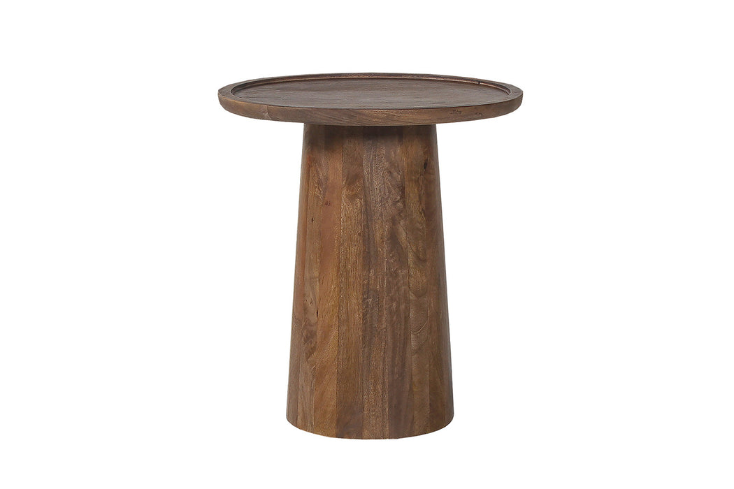 Salontafel 'Jules' 45x50 cm Rond Mango hout Lichtbruin (2c)