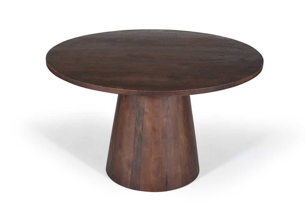 Tafel 'Tommy' 130 cm Rond Mango hout Bruin (2c)