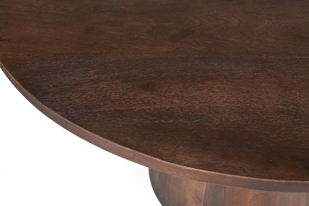 Tafel 'Tommy' 130 cm Rond Mango hout Bruin (2c)