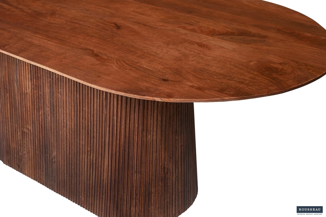 Tafel 'Miguel' 200 cm Ovaal Mango hout Lichtbruin (2c)