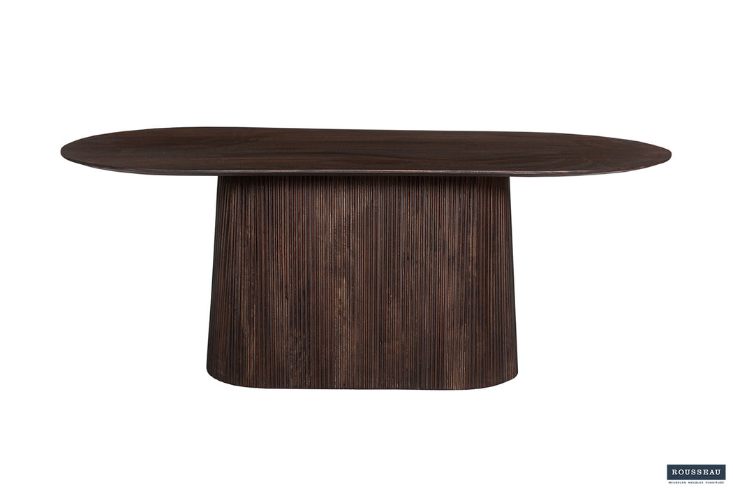 Tafel 'Miguel' 200 cm Ovaal Mango hout Donkerbruin (2c)