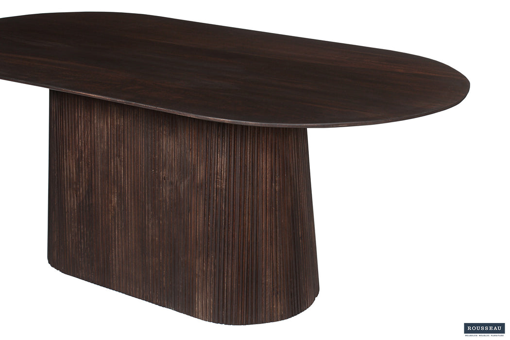 Tafel 'Miguel' 200 cm Ovaal Mango hout Donkerbruin (2c)