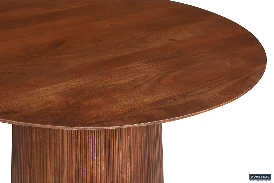 Tafel 'Miguel' 130 cm Rond Mango hout Lichtbruin (2c)