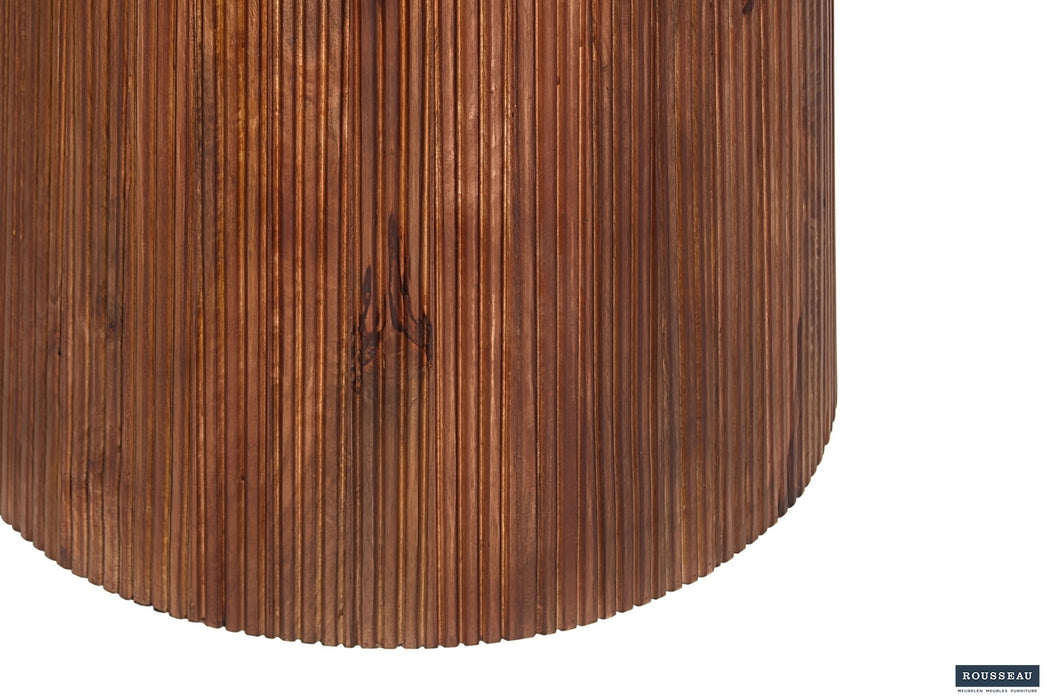 Tafel 'Miguel' 130 cm Rond Mango hout Lichtbruin (2c)