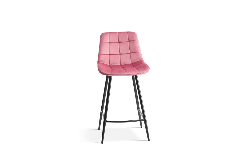 Counterstoel 'Juta' Fluweel Roze (2 per doos)