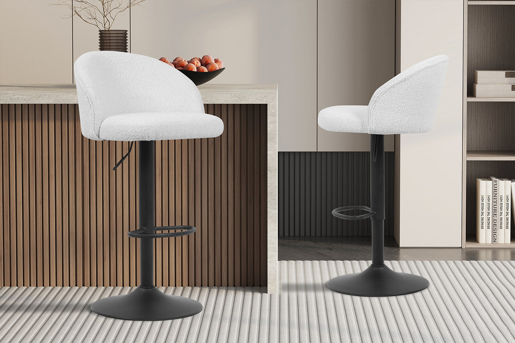 Barstoel 'Arda' Bouclé Wit (2 per doos)