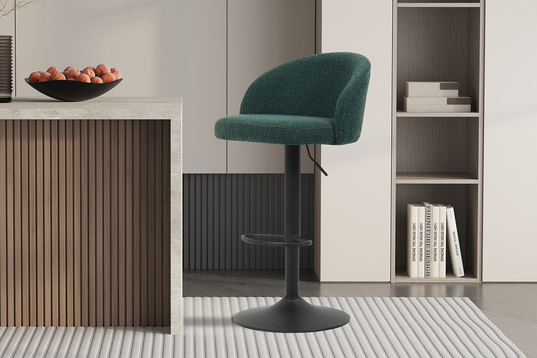 Barstoel 'Arda' Bouclé Groen (2 per doos)