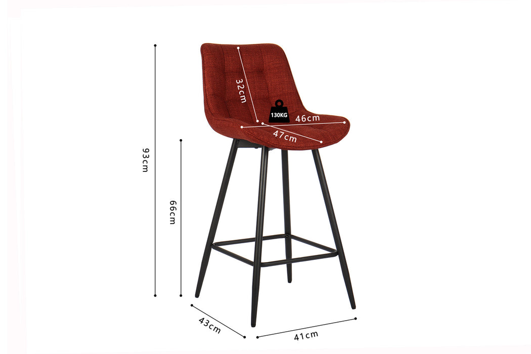 Counterstoel 'Ariba' Stof Ote Montego 253 Rood (2 per doos)