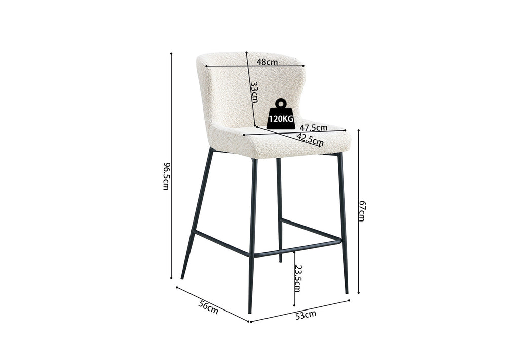 Counterstoel 'Lisa' Bouclé Ecru (2 per doos)