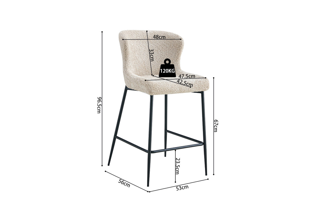 Counterstoel 'Lisa' Bouclé Beige (2 per doos)