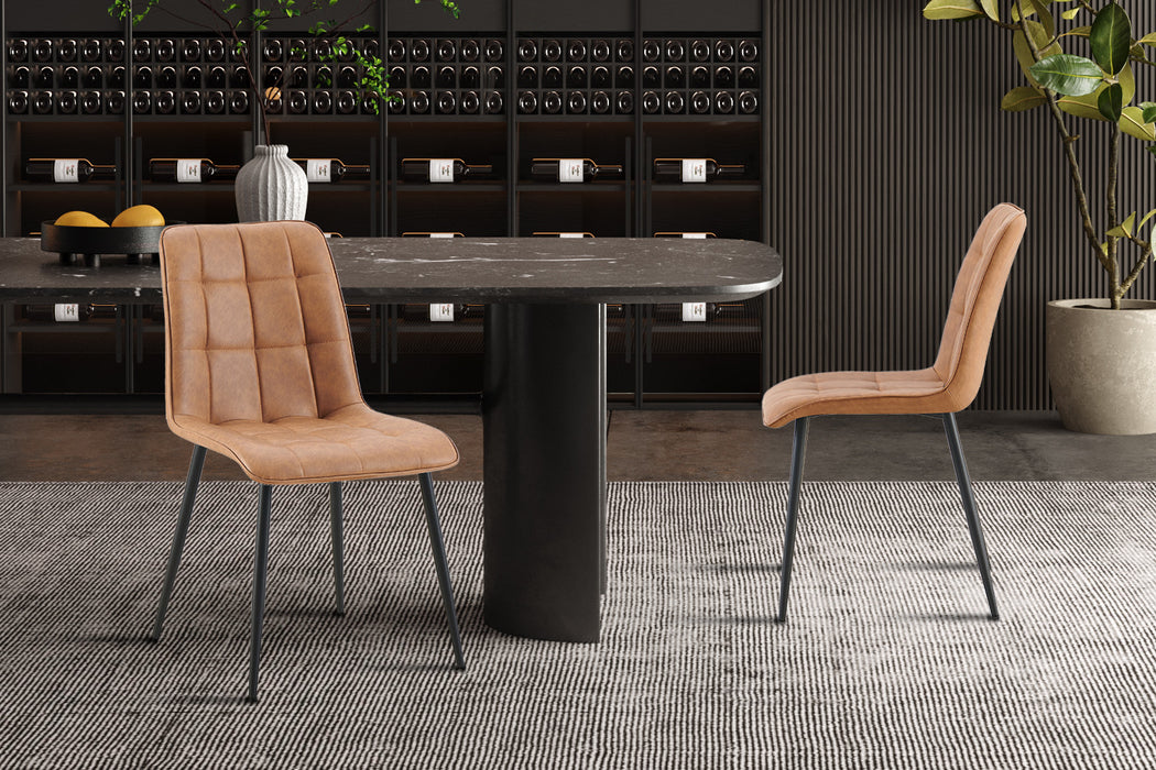 Set van 4 stoelen 'Furas' Vintage PU Cognac (1c)