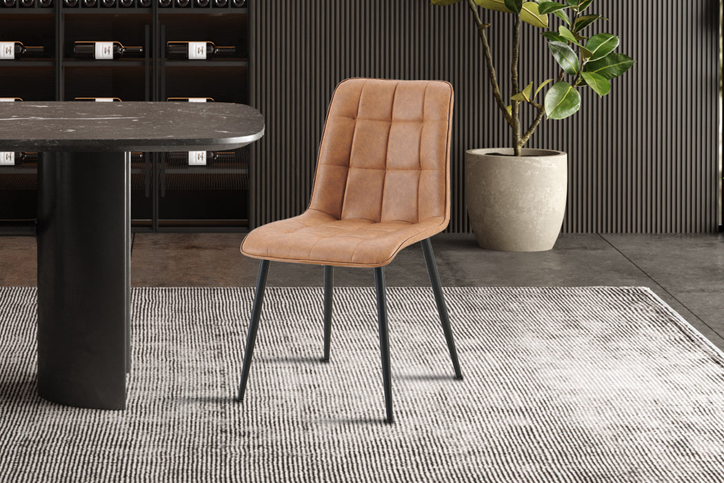 Set van 4 stoelen 'Furas' Vintage PU Cognac (1c)