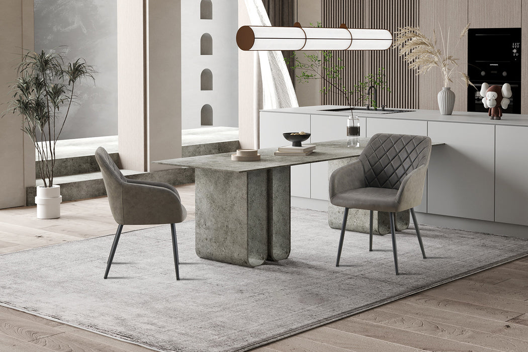 Stoel 'Peron' Micro fiber PU Grijs (2 per doos)