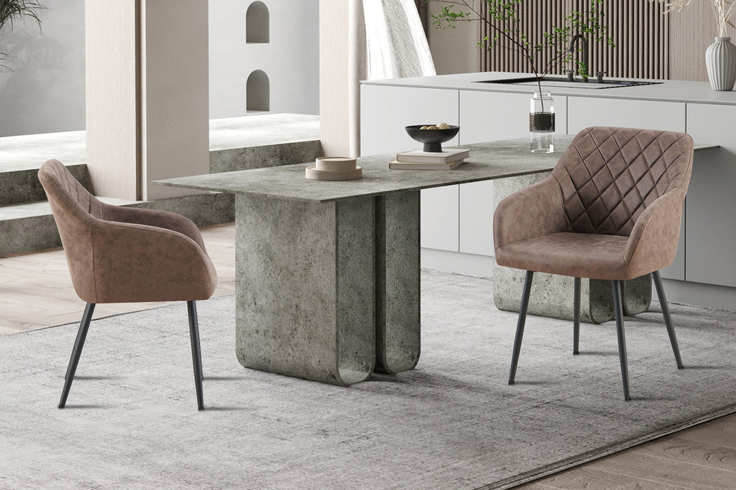 Stoel 'Peron' Micro fiber PU Bruin (2 per doos)