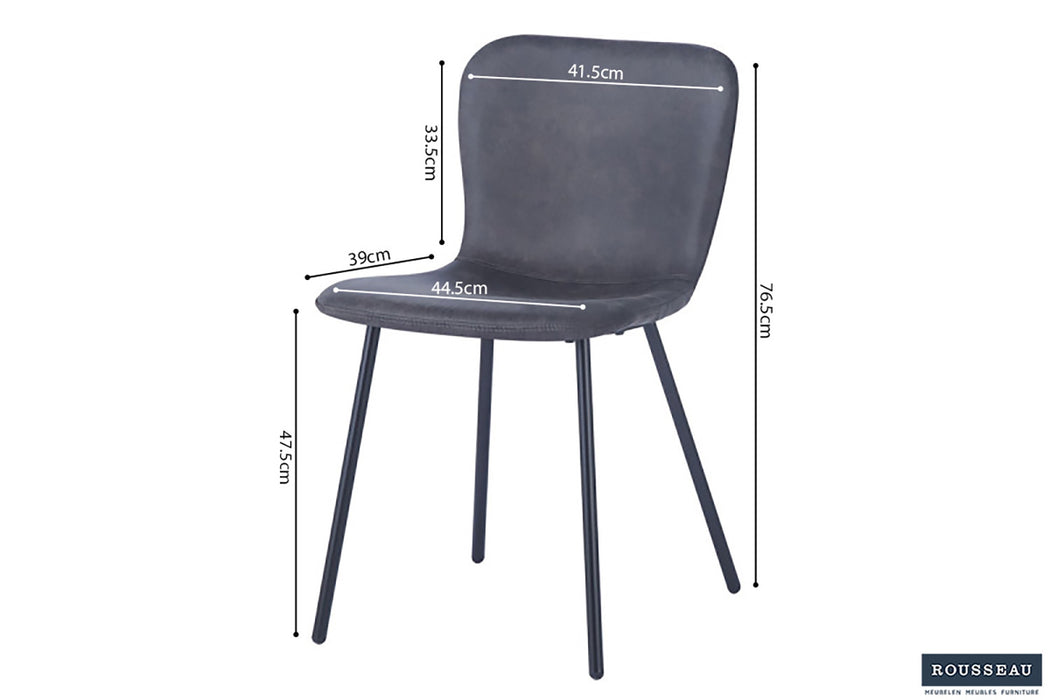 Stoel 'Susan' PU Donkergrijs (2 per doos)