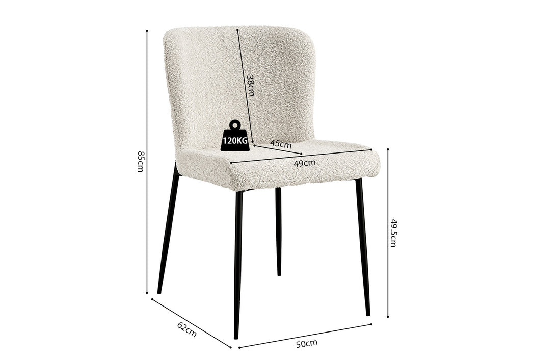 Stoel 'Lisa' Bouclé Ecru (2 per doos)