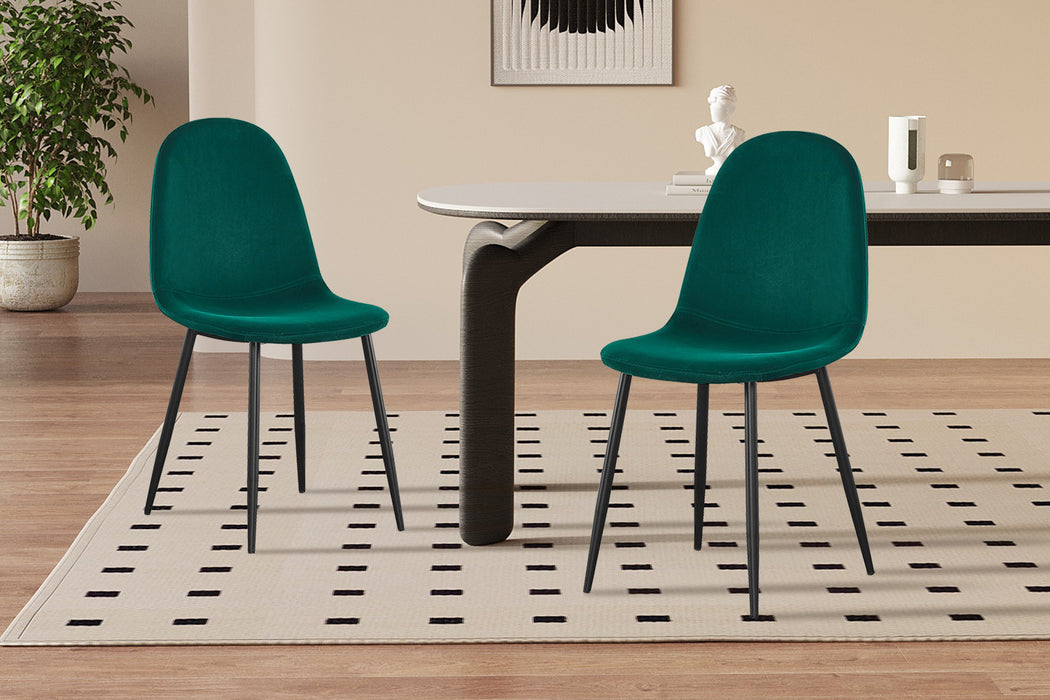 Stoel 'Boy' Fluweel Groen (2 per doos)