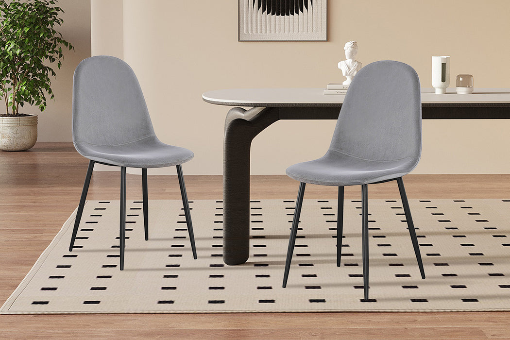 Stoel 'Boy' Fluweel Grijs (4 per doos)