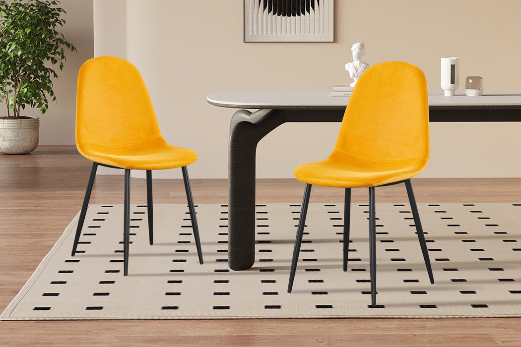 Stoel 'Boy' Fluweel Geel (4 per doos)