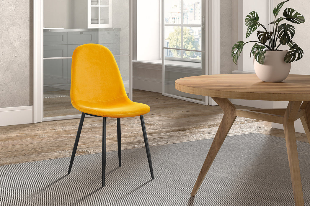 Stoel 'Boy' Fluweel Geel (4 per doos)