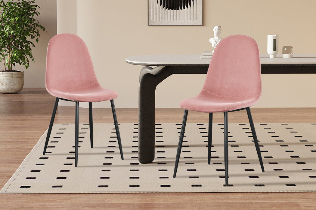 Stoel 'Boy' Fluweel Roze (4 per doos)