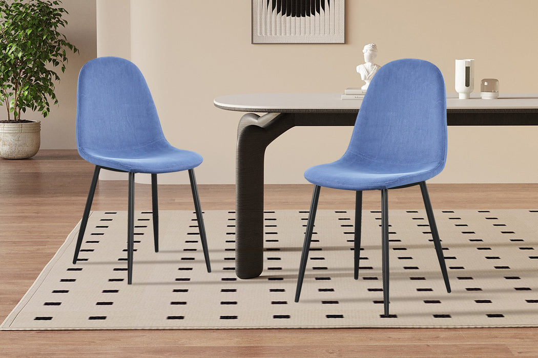 Stoel 'Boy' Fluweel Lichtblauw (4 per doos)