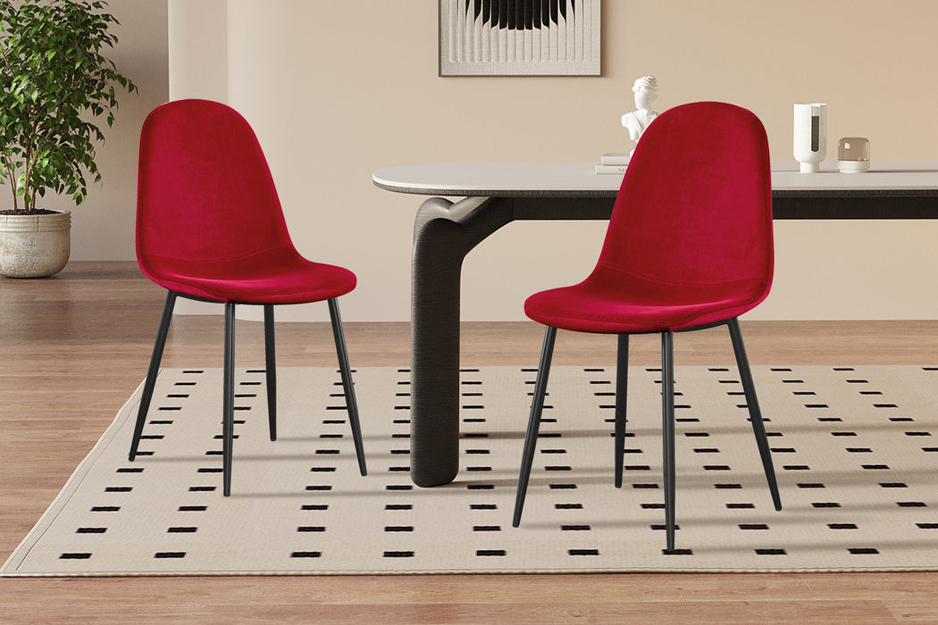 Stoel 'Boy' Fluweel Bordeaux (4 per doos)