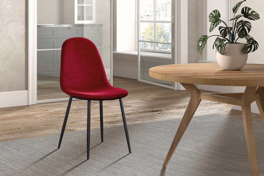 Stoel 'Boy' Fluweel Bordeaux (4 per doos)