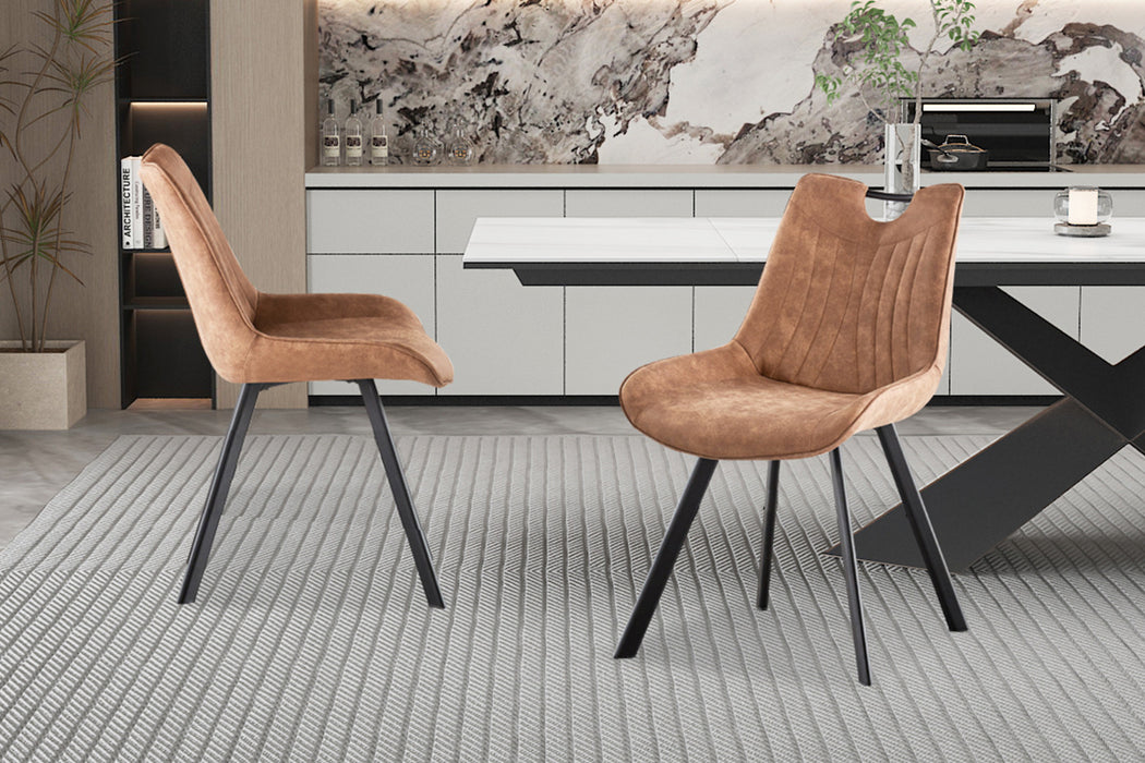 Stoel 'Pablo' Micro fiber PU Donker bruin (2 per doos)