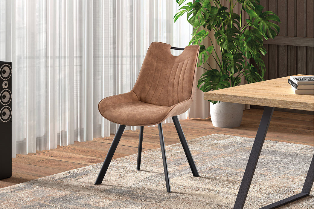 Stoel 'Pablo' Micro fiber PU Donker bruin (2 per doos)