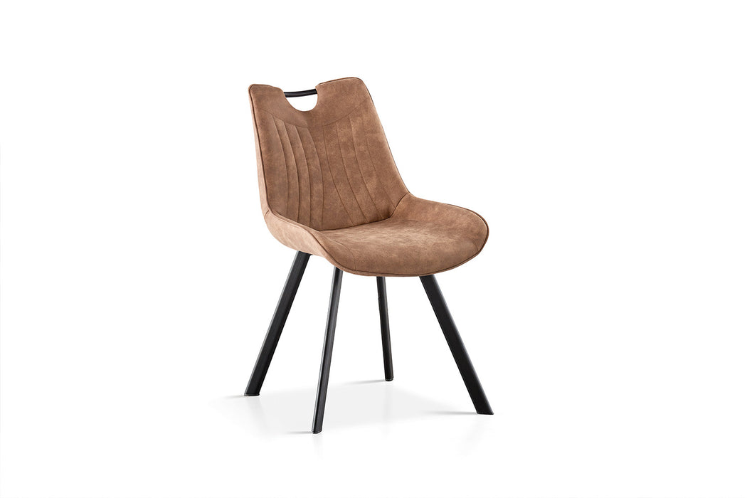 Stoel 'Pablo' Micro fiber PU Donker bruin (2 per doos)
