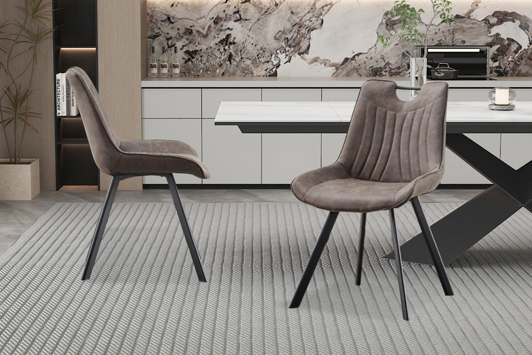 Stoel 'Pablo' Micro fiber PU Donkergrijs (2 per doos)