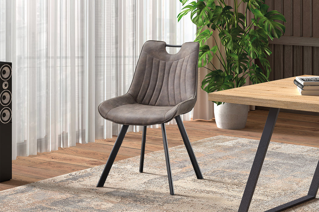 Stoel 'Pablo' Micro fiber PU Donkergrijs (2 per doos)