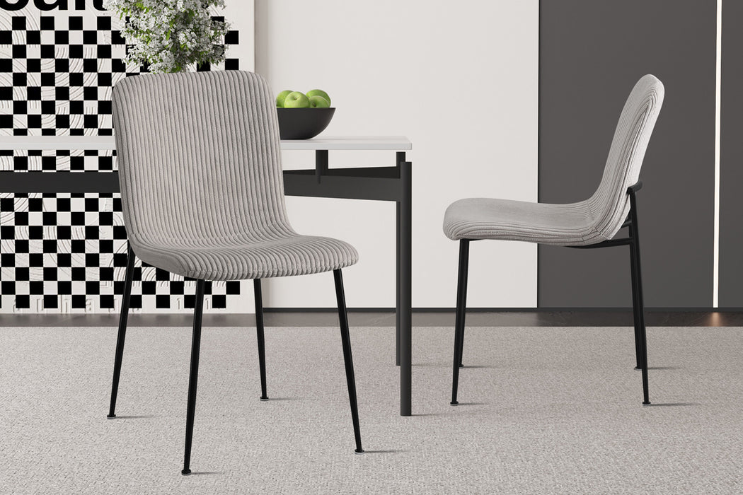 Stoel 'Alice' Corduroy Lichtgrijs (2 per doos)