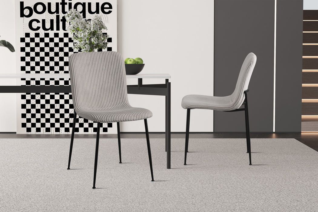 Stoel 'Alice' Corduroy Lichtgrijs (2 per doos)
