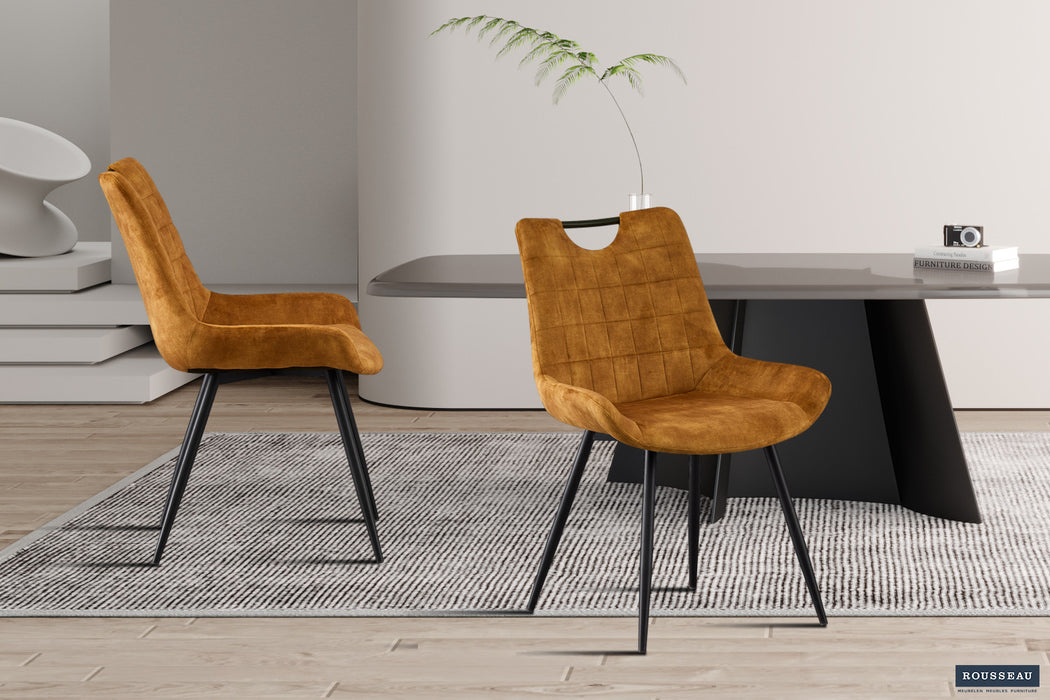 Stoel 'Nina' Fluweel Goud (2 per doos)