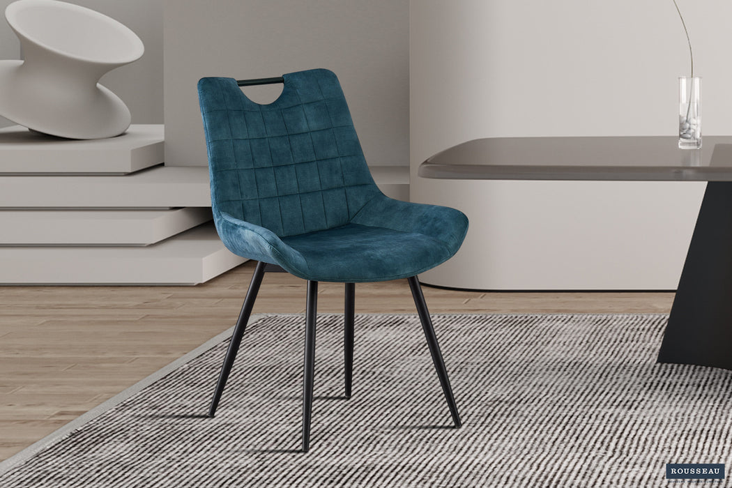 Stoel 'Nina' Fluweel Petrol (2 per doos)