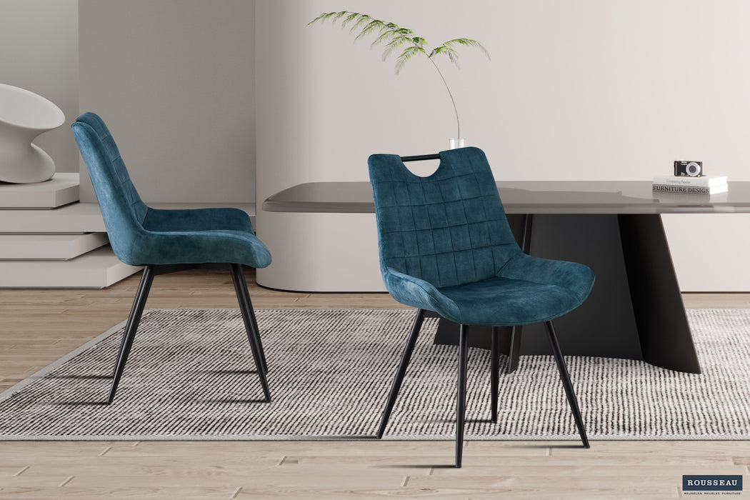 Stoel 'Nina' Fluweel Petrol (2 per doos)