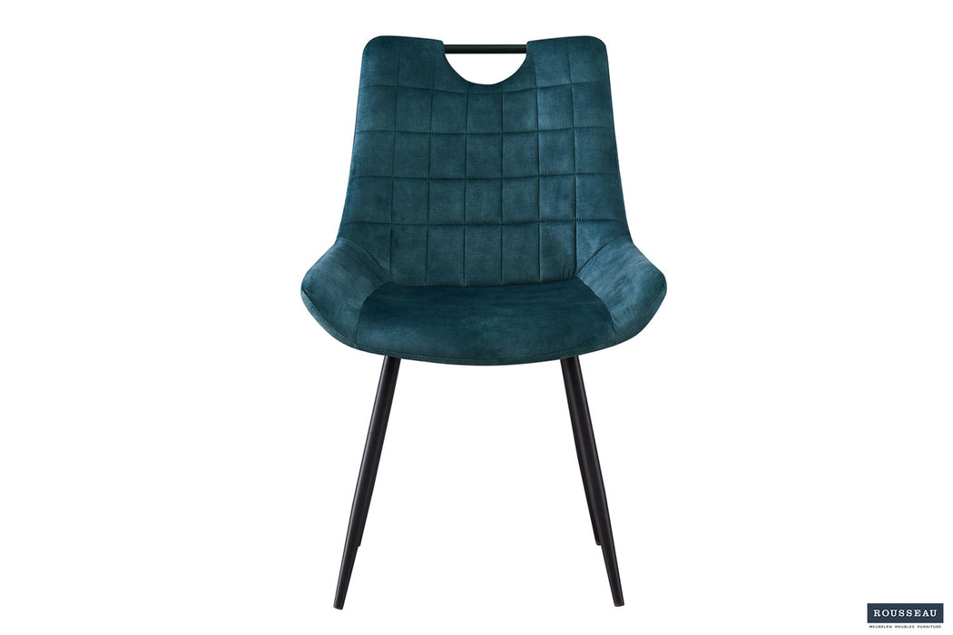 Stoel 'Nina' Fluweel Petrol (2 per doos)