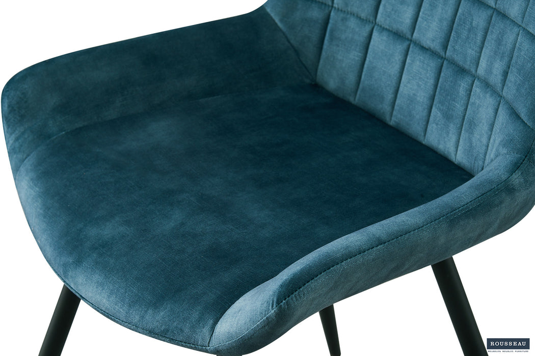 Stoel 'Nina' Fluweel Petrol (2 per doos)