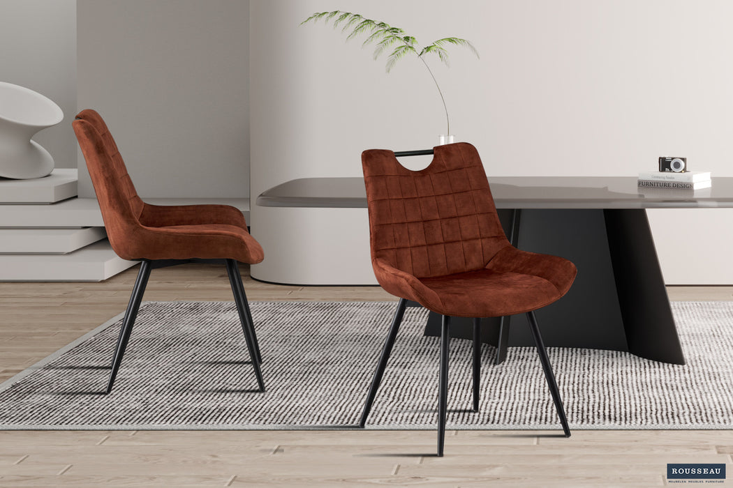 Stoel 'Nina' Fluweel Roest (2 per doos)