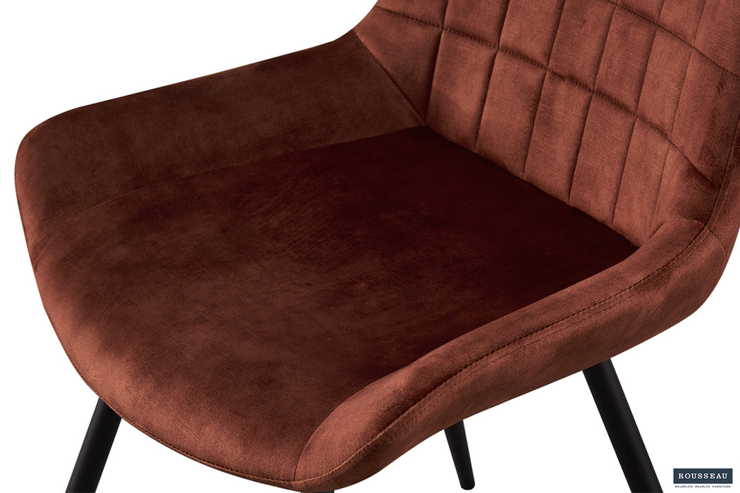 Stoel 'Nina' Fluweel Roest (2 per doos)