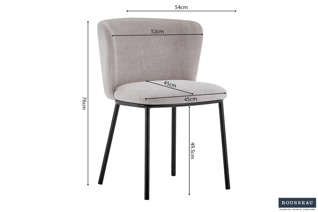 Stoel 'Arthur' Stof Ote Belfast 23 Beige (2 per doos)