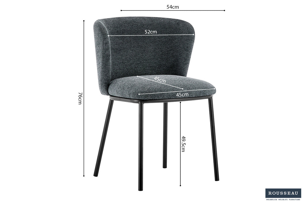 Stoel 'Arthur' Stof Ote Belfast 39 Donkergrijs (2 per doos)