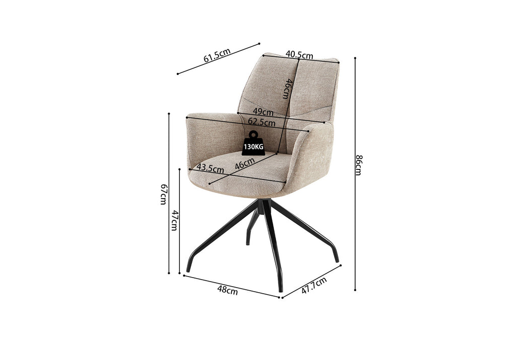 Stoel 'Lamor' Draaibaar tot 0 Stof Davis Perfect Harmony 04 Zand (2 per doos)